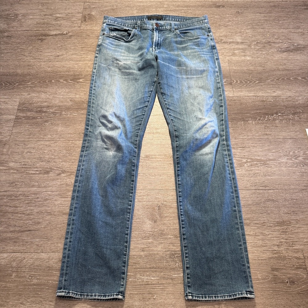 J Brand Jeans Mens‎ 36 Blue Denim Tyler Whiskers Fade Casual Pants 36x33 Cotton